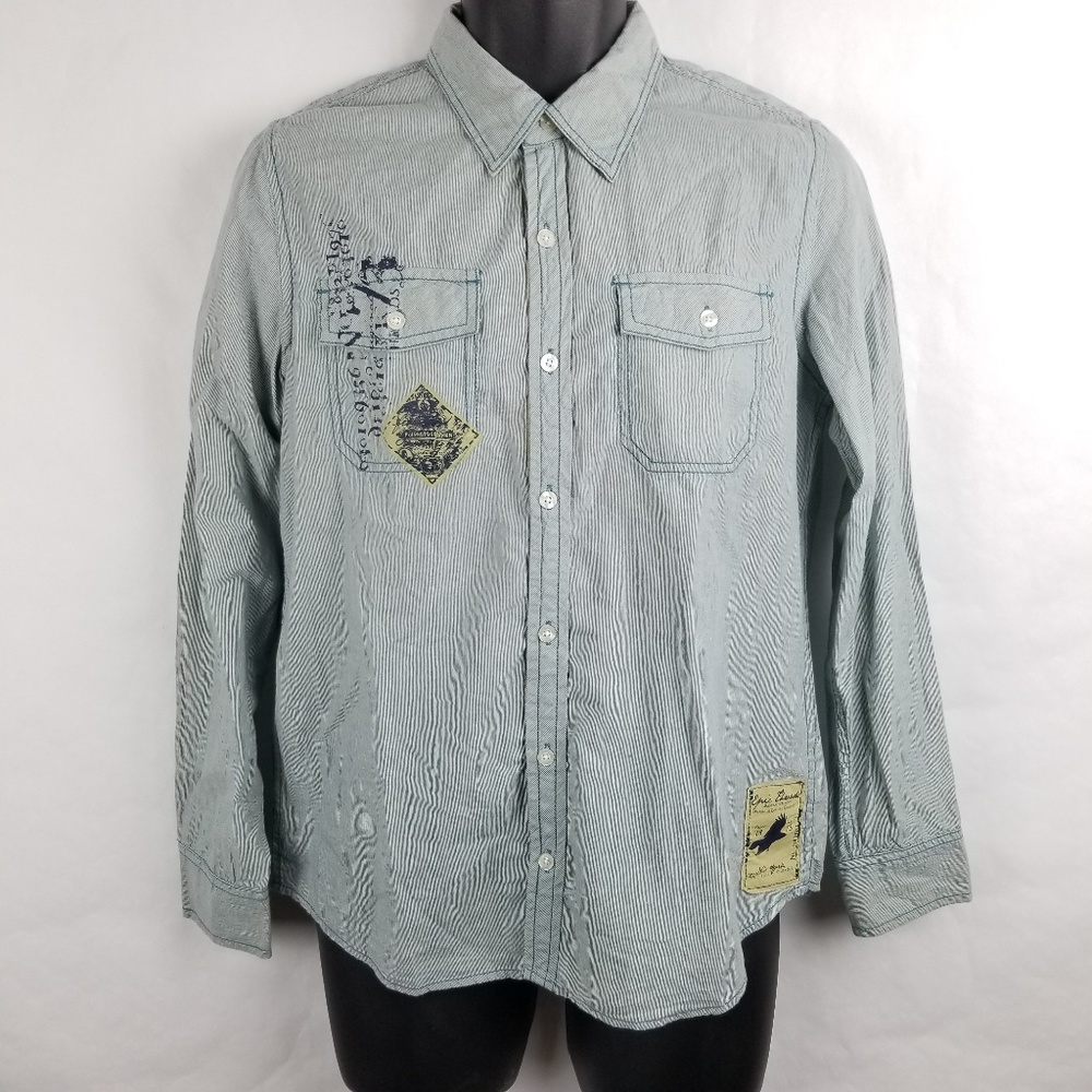 NWT Epic Threads Spellout Long Sleeve Button Front